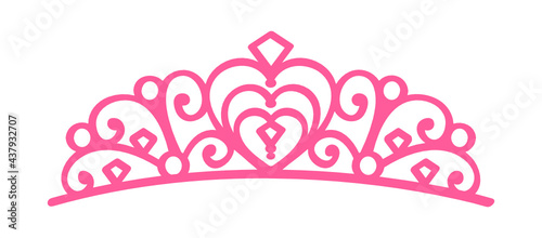 Pink Princess Tiara Queen Crown Vector
