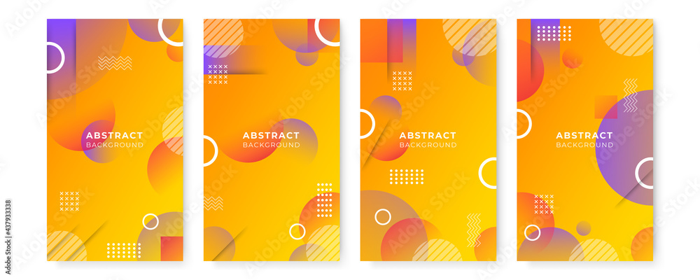 Naklejka premium Dynamic orange background gradient, abstract creative scratch digital background, modern landing page concept vector, with line and circle shape. Abstract orange background. Geometric element design