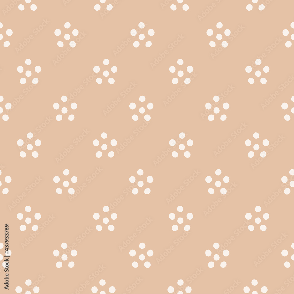 Dots seamless pattern with beige background