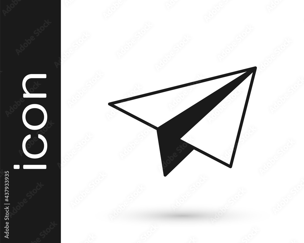 Black Paper airplane icon isolated on white background. Vector Black Paper airplane icon isolated on white background. Vector