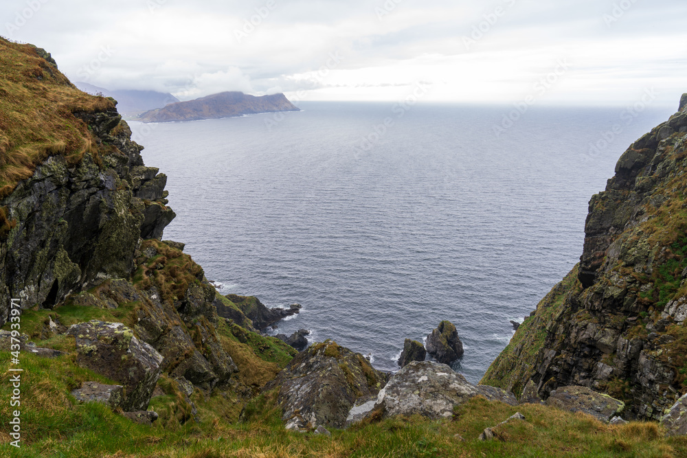 Fototapeta premium The Norwegian island of Runde in the Atlantic Ocean in the municipality of Herøy