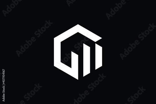 Logo design of G in vector for construction, home, real estate, building, property. creative elegant Monogram. Premium Business home logo icon. White color on black background.