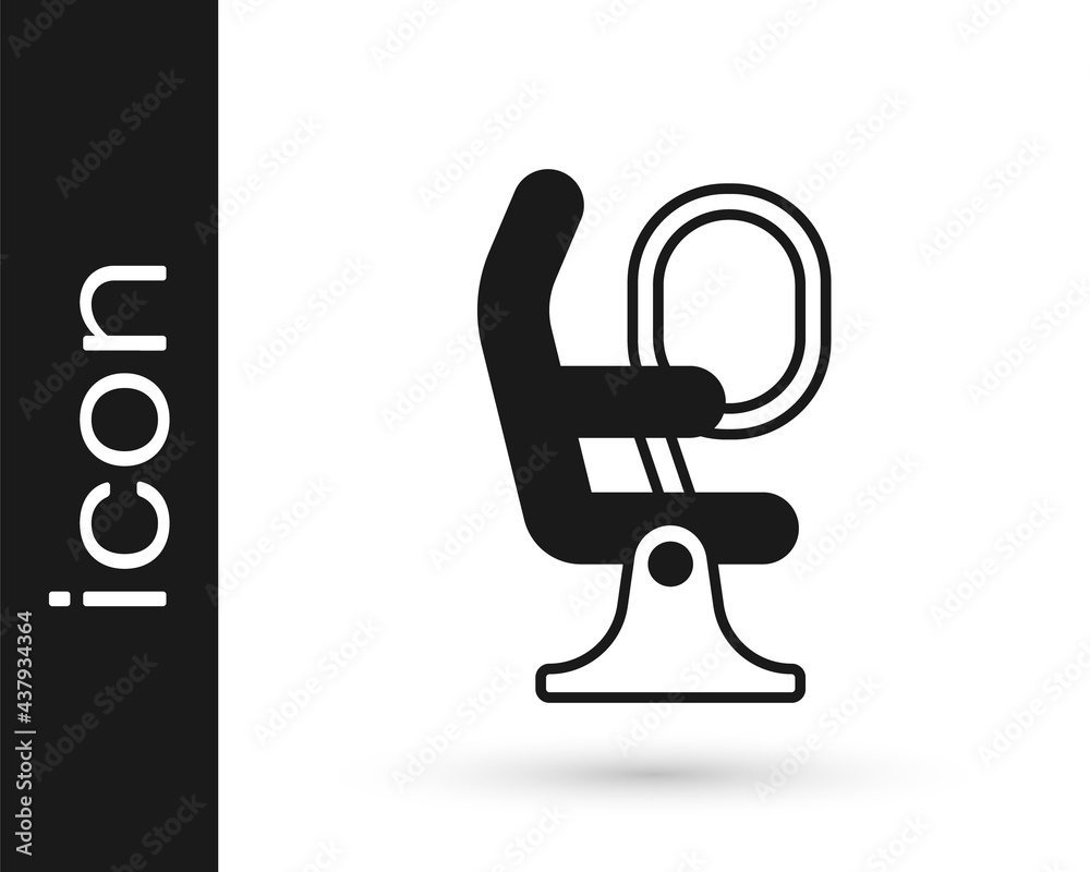 Black Airplane seat icon isolated on white background. Vector Black Airplane seat icon isolated on white background. Vector