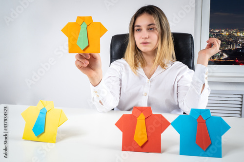 Recruiter next to paper sui...