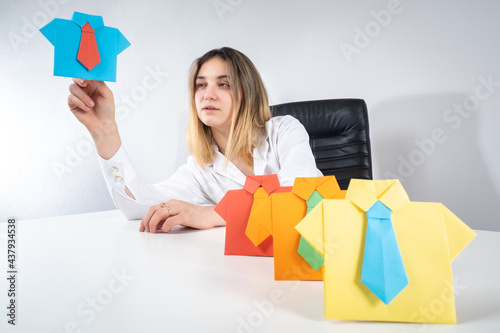 Recruiter at work. Paper pe...