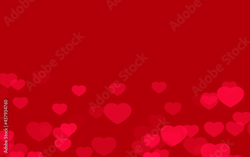 Valentine day red hearts on red background.