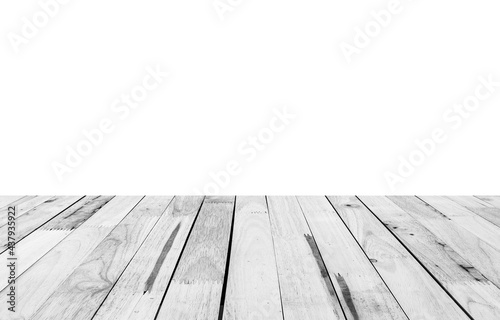 white wooden floor on white background.