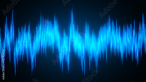 Speaking sound  wave lines illustration. Abstract blue gradient motion background.