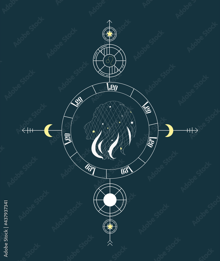 Fototapeta premium Leo. Vector graphic illustrations of horoscope signs. Zodiac signs.
