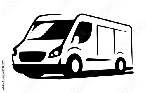 vector van delivery minivan for fast delivery logo
