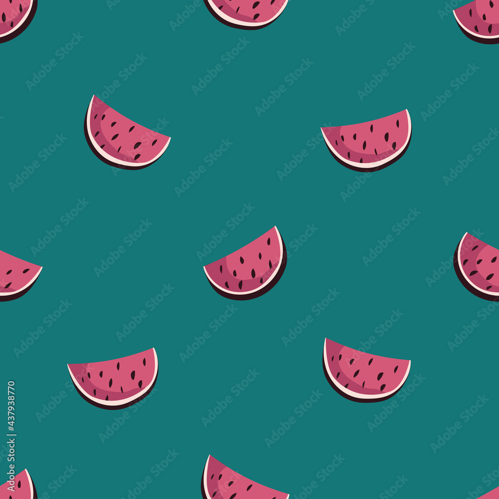 Watermelon seamless vector background pattern