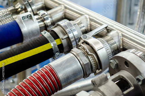 Close up of different water hose