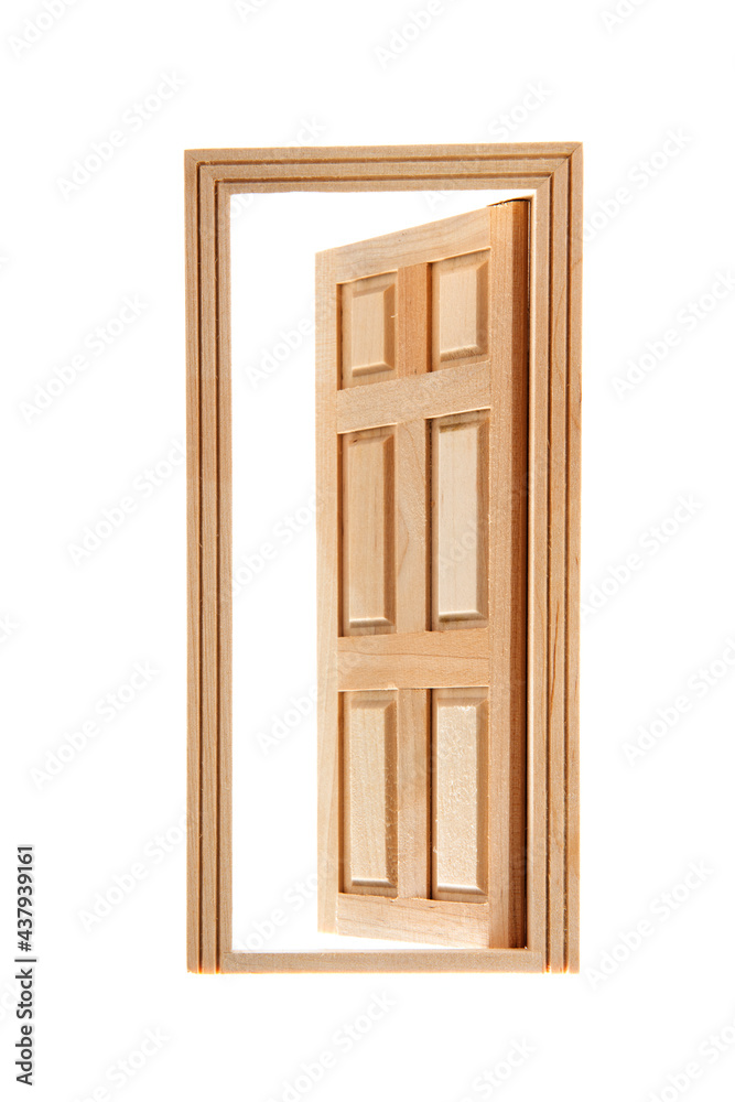 Open wooden door