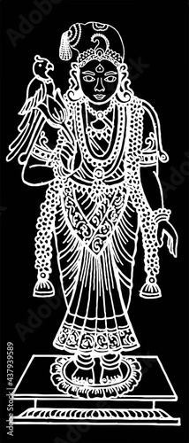 A beautiful dark art illustrations of indian gods and goddesses photo