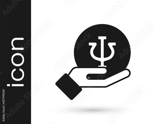 Black Psychology icon isolated on white background. Psi symbol. Mental health concept, psychoanalysis analysis and psychotherapy. Vector