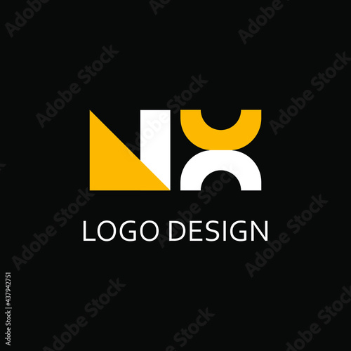 nx letter for logo design, n and x letter logo design template photo