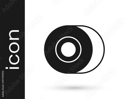 Black Skateboard wheel icon isolated on white background. Skate wheel. Vector
