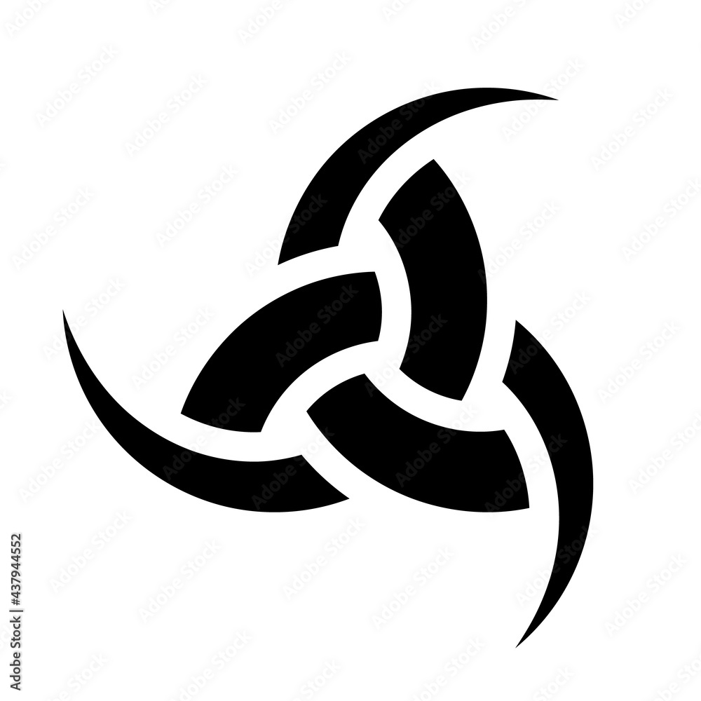 Triskele Horns of Odin symbol icon. Clipart image isolated on white