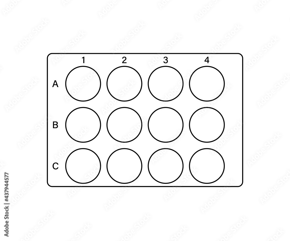 12 Well Plate template. Clipart image Stock Vector | Adobe Stock