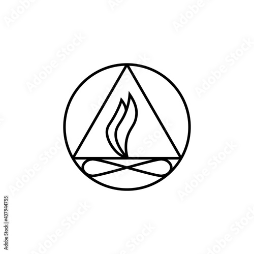 Twin flame symbol line icon. Clipart image isolated on white background