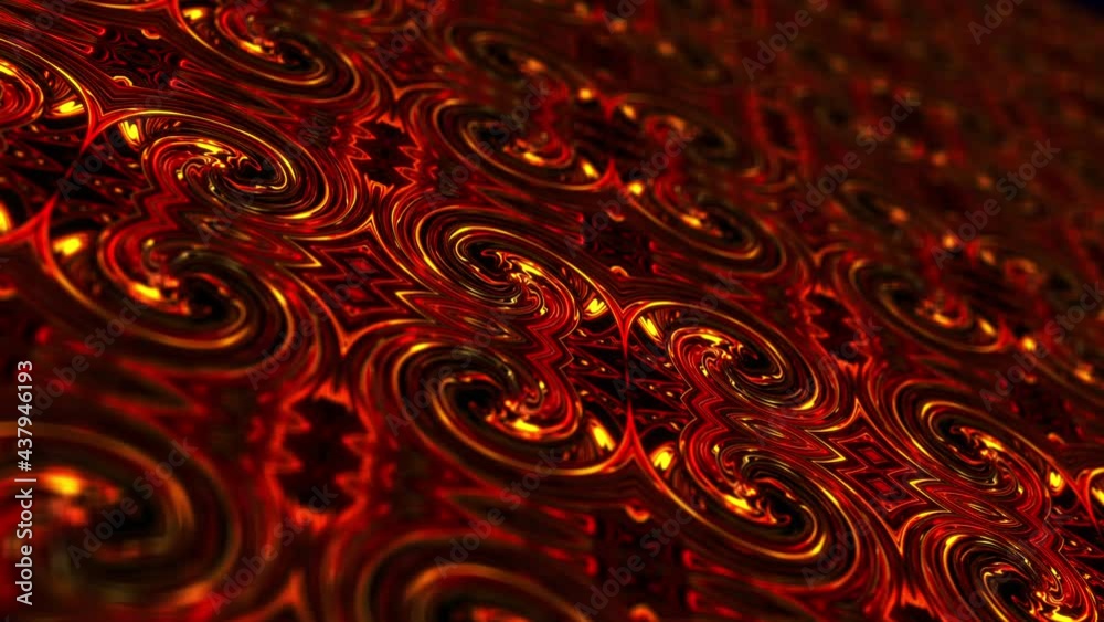 Abstract seamless loop glow neon dark red geometric pattern. 4K 3D futuristic flicker light art tile pattern background for business presentation, title intro, fashion, technology, vj loop, transition