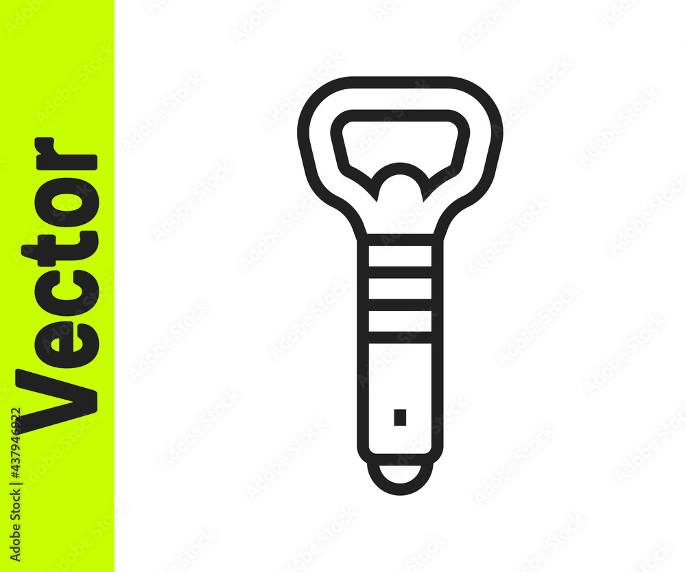 Black line Bottle opener icon isolated on white background. Vector Black line Bottle opener icon isolated on white background. Vector