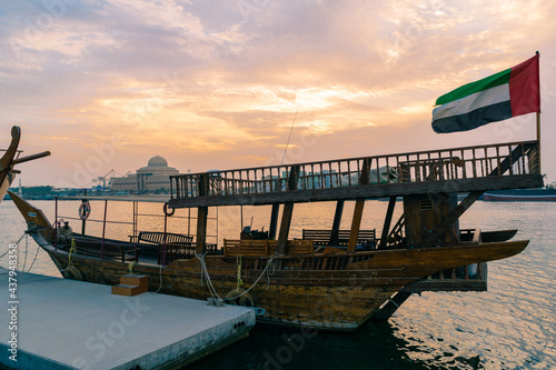 boat at sunset in Sharjah UAE © Olber
