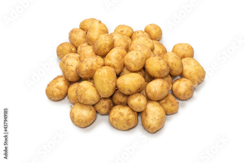 Raw potato isolated on a white background.