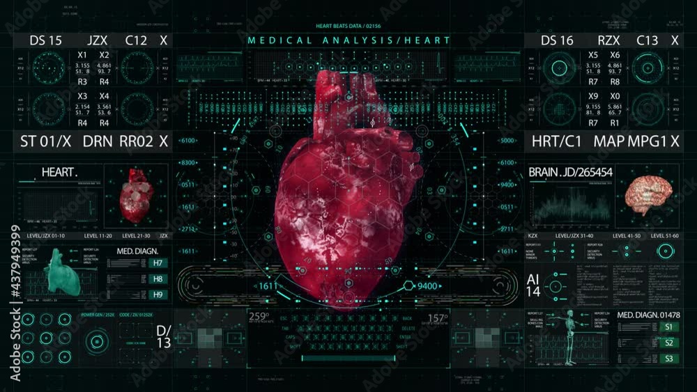 heart medical HUD interface display