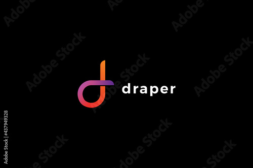 Letter d colorful line art simple business logo