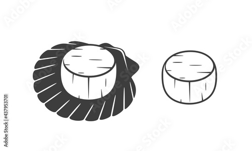 Scallop logo. Isolated scallop  on white background
