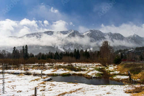 Snowy North Cascade Mountains, Leavenworth, Washington, USA