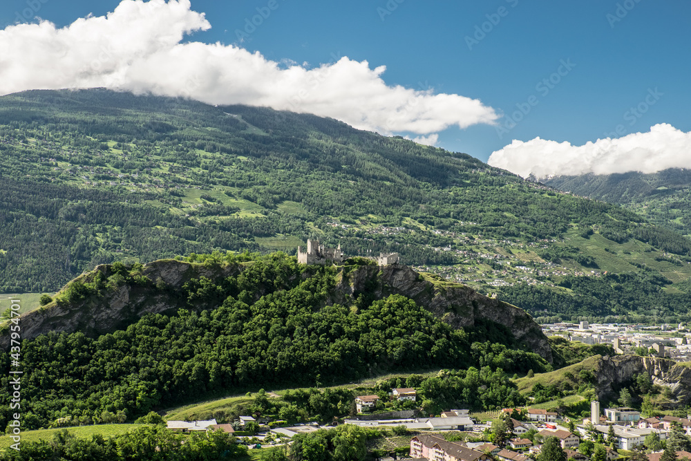 Landcape view of the medieval castle of 