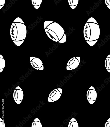 American Football Icon Seamless Pattern, Elliptical Shape Football Icon