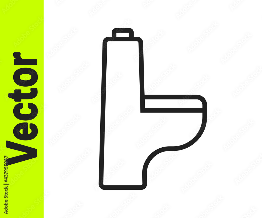Black line Toilet bowl icon isolated on white background. Vector Black line Toilet bowl icon isolated on white background. Vector