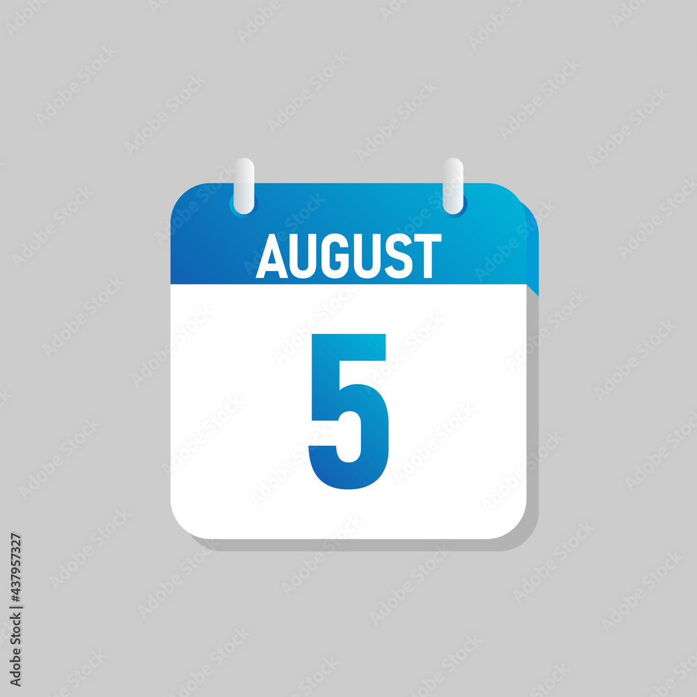 White daily calendar Icon August in a Flat Design style. Easy to edit Isolated vector Illustration. White daily calendar Icon August in a Flat Design style. Easy to edit Isolated vector Illustration.