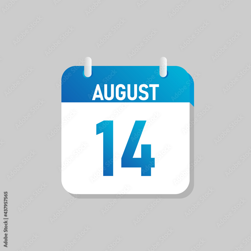 White daily calendar Icon August in a Flat Design style. Easy to edit Isolated vector Illustration. White daily calendar Icon August in a Flat Design style. Easy to edit Isolated vector Illustration.