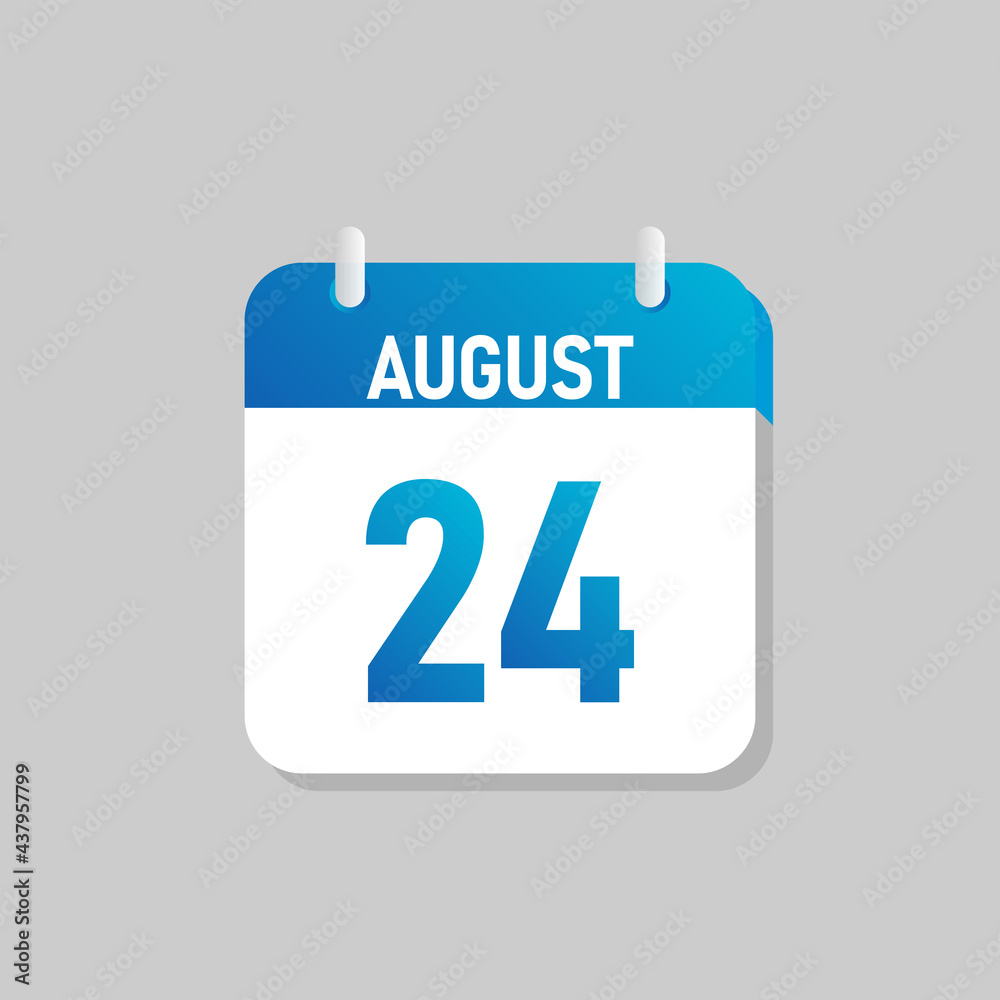 Fototapeta premium White daily calendar Icon August in a Flat Design style. Easy to edit Isolated vector Illustration.