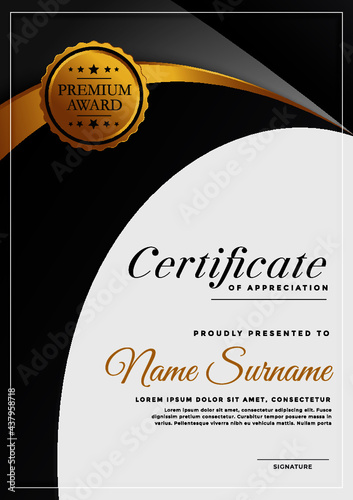 Creative award diploma certificate design