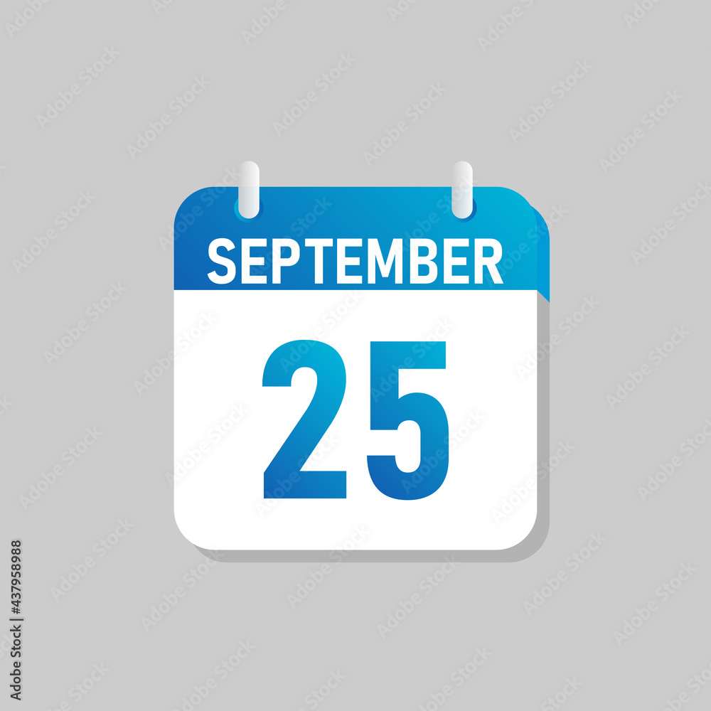 White daily calendar Icon September in a Flat Design style. Easy to edit Isolated vector Illustration.