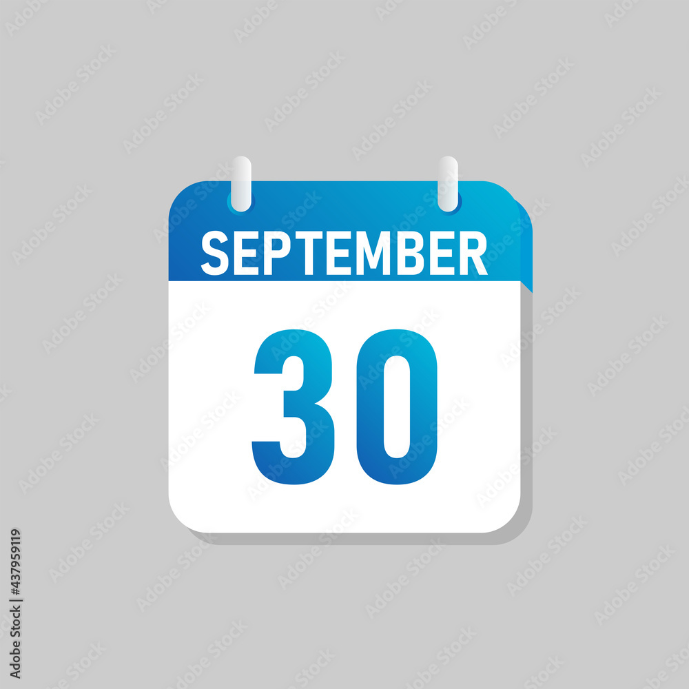 White daily calendar Icon September in a Flat Design style. Easy to edit Isolated vector Illustration. White daily calendar Icon September in a Flat Design style. Easy to edit Isolated vector Illustration.