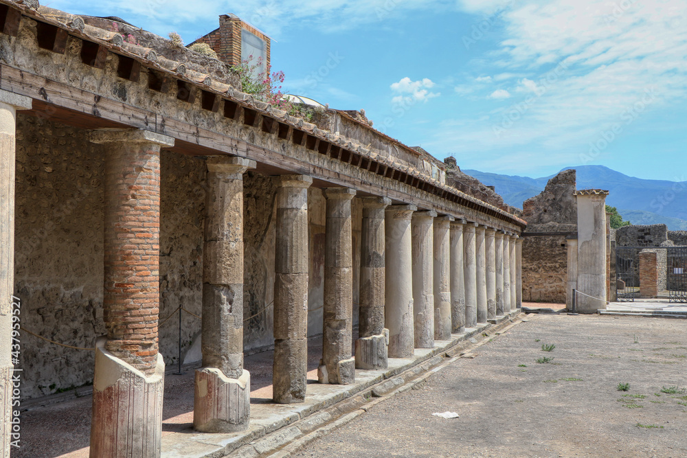 Archaeological Park of Pompeii. The Stabian Baths. Campania, Italy