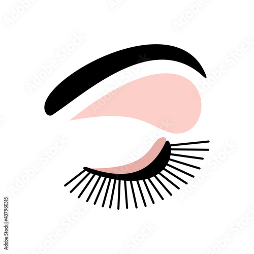 Eyelashes eyebrow logo. Makeup woman beauty salon. photo