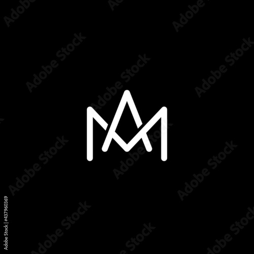 Letter AM or MA logo or icon design