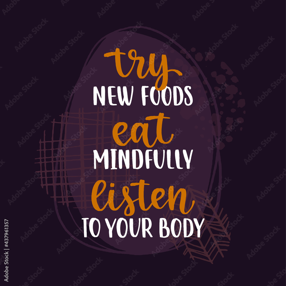 Healthy nutrition inspirational quote. Hand drawn motivational phrase.
