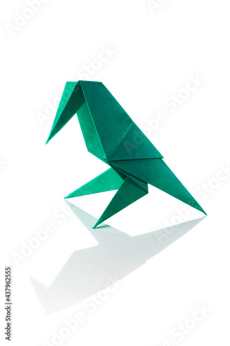 Free Download Origami bird made of colored paper isolated on white background - GFXLoad