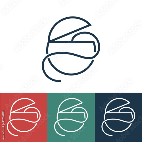 Linear vector icon with dental floss