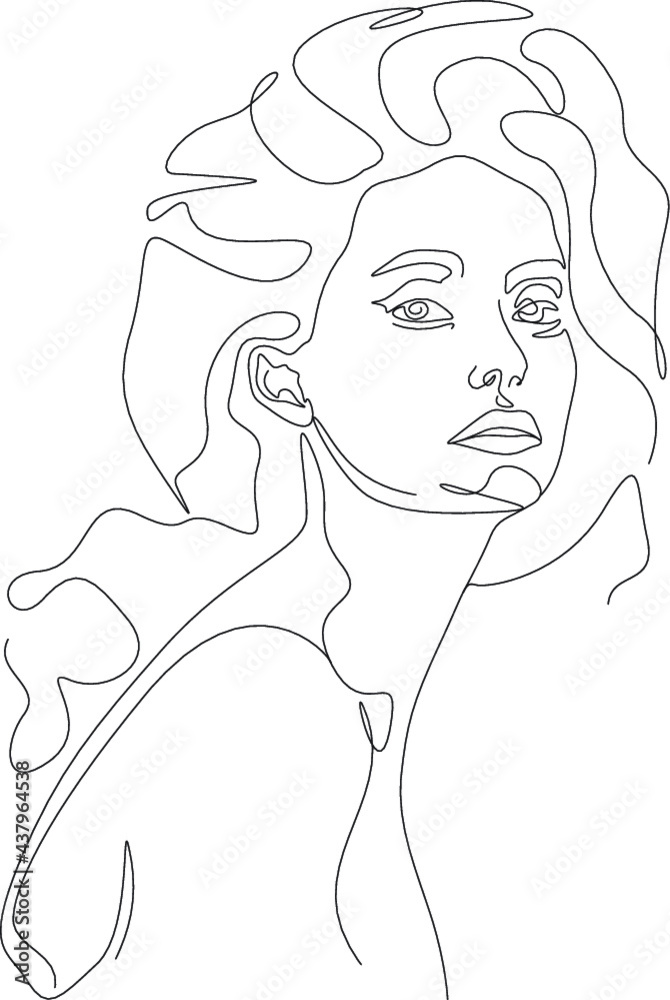 minimalist one line drawing woman face illustration in line art style minimalist one line drawing woman face illustration in line art style