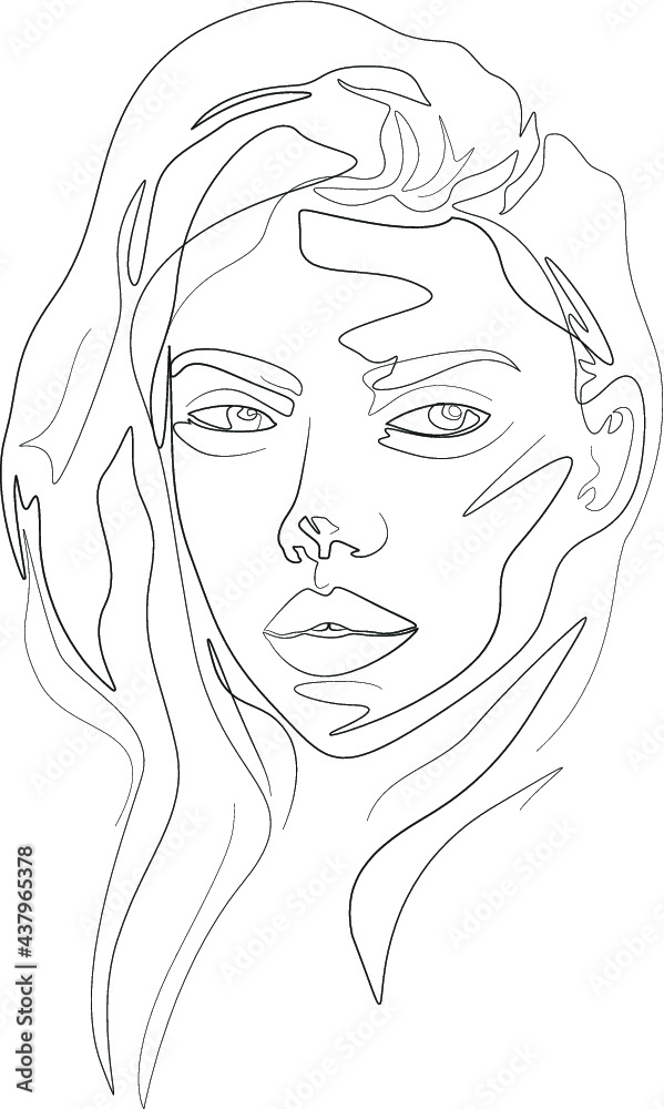 minimalist one line drawing woman face illustration in line art style minimalist one line drawing woman face illustration in line art style
