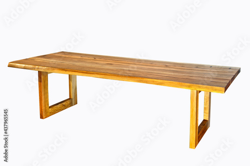 Antique wooden table, isolated on white background